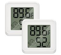 ORIA Mini Thermomètre Hygromètre Numérique, 2 Lot Thermomètres Hygromètres Intérieur LCD avec Indicateur de Confort pour Chambre de Bébé, Chambre à Coucher, Salon, Bureau et Serre