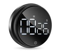 ORIA Minuteries de Cuisine Numériques, Minuteur Numérique LED de 3 Pouces LED, Compte à Rebours Magnétique pour Enseignement de Fitness en larme de Volume à 3 Niveaux - Noir