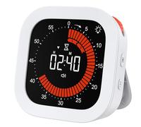 ORIA Minuteur Visuel Numérique, Compte à Rebours Rechargeable avec Bouton Rotatif, Volume Réglable (Alarme Forte/Silencieux/Vibration), 2 Niveaux de Luminosité pour Etudes, Cuisine, Maison - Blanc