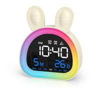 ORIA Réveil Numérique pour Enfant, Réveil Entraîneur de Sommeil avec Veilleuse Multicolore, Synchronisation Bluetooth, Sons Naturels, 5 Niveaux de Luminosité pour Garçons et Filles, Chambre Enfant