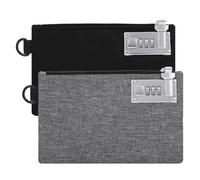 ORIA Sac à Argent Étanche, Sac à Documents avec Serrure à Combinaison, 2pcs 21 x 13,5 x 2 cm S ac de Rangement Verrouillable pour Argent