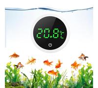 ORIA Thermomètre d'Aquarium, Thermomètre LCD Numérique d'Aquarium Haute Précision 0,1 ℃ avec Boutons Tactiles, Batterie Remplaçable pour Aquarium à Tortues et Aquarium en Verre Tropical