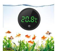 ORIA Thermomètre d'Aquarium, Thermomètre LCD Numérique d'Aquarium Haute Précision 0,1 ℃ avec Boutons Tactiles, Batterie Remplaçable pour Aquarium à Tortues et Aquarium en Verre Tropical - Noir