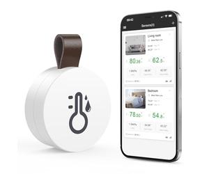 ORIA Thermomètre Hygromètre Bluetooth, Capteur de Température Humidité avec Fonction d'Exportation de Données, Mini Thermomètre d'Intérieur avec iOS Android pour Vin, Salon, Maison