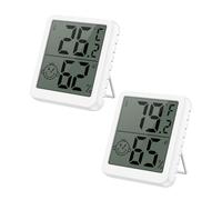 ORIA Thermomètre Hygromètre Numérique, 2PCS Thermo-Hygromètre Numérique d'Intérieur, Thermomètre de Pièce et Ecran LCD, Interrupteur ℃/℉ pour Chambre, Bureau, etc - Blanc