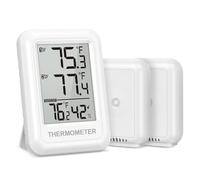 ORIA Thermomètre Hygromètre Numérique, Thermomètre Intérieur Extérieur Sans Fil avec 2 Capteurs, Jauge de Température et Humidité Numérique avec Valeur MAX/MIN, °C/°F Sélectionnable pour Maison, Serre