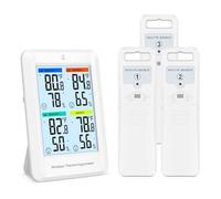 ORIA Thermomètre Intérieur et Extérieur Sans Fil avec 3 Capteurs à Distance, Moniteur Température et Humidité avec Rétroéclairage, Icône de Confort, Valeur Min/Max, ℃/℉ pour Maison, Serre