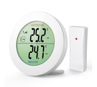 ORIA Thermomètre Intérieur et Extérieur, Thermomètre sans Fil Numérique avec Capteurs Sonde, HD Écran LCD Détecteur de Température, Mémoire de Min/MAX, Tendance, ℃/℉,Alimenté par Batterie