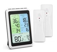 ORIA Thermomètre Sans Fil pour Réfrigérateur Congélateur avec 2 Capteurs, Ecran LCD Couleur et Alertes de Température Intelligentes, Enregistrements des Mini/Maxi pour Réfrigérateur, Maison, Cuisine