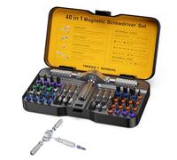ORIA Tournevis à Cliquet 40 en 1, Kit Tournevis Magnétique de Précision, Embouts S2 Code Couleur, Kit Réparation Précision pour Sonnettes, Montres, PC, Appareils électroniques et Bricolage