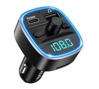 ORIA Transmetteur FM Bluetooth 5.3, Adaptateur Autoradio sans Fil avec Charge Rapide PD 36W, Rétroéclairage LED, Appels Mains Libres, Prise en Charge Bluetooth, Carte TF, Clé USB