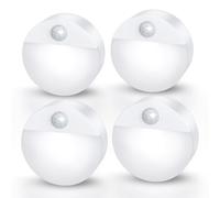 ORIA Veilleuse avec Détecteur de Mouvement, 4PCS Veilleuses LED pour Armoire, Veilleuse à Piles avec Marche/Arrêt Automatique, Veilleuse pour Enfants pour Escaliers, Chambre à Coucher