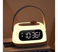 ORIA Veilleuse pour Enfants, Réveil LED avec Double Alarme, Gradation Continue, Compte à Rebours, Répétition d'Alarme, Lampe de Chevet pour Chambre d'enfant, Chambre de Bébé, Chambre à Coucher
