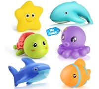 Oriate Jouets de Bain pour Bébés dès 12 Mois, Jouets de Baignoire Animaux Marins sans Trou, Jouets Anti-Moisissure pour Piscine et Plage