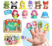Oriate Lot de 10 marionnettes à Doigts de Conte de fées pour Enfant - avec Sac de Rangement - 12 m
