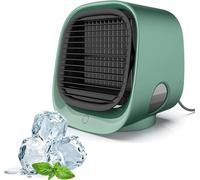 Oribreeze Climatisation, Refroidisseur d'air Ori Breeze, climatiseur de bureau, refroidisseur d'air Ori Breeze, Climatiseur portable Oribreeze, Petit ventilateur portable pour voyage (Green)