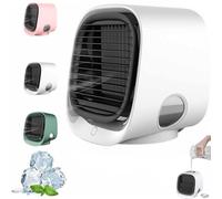Oribreeze Climatiseur, nouveau refroidisseur d'air Oribreeze, ventilateur refroidisseur d'air avec eau, mise à niveau d'eau glacée portable, mini climatiseur de bureau pour chambre (white)