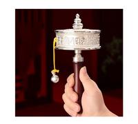 ORICALCHASM Moulin à prières, Moulin à prières tibétain, Moulin à prières portatif en cuivre, Moulin à prières Bouddhiste tibétain portatif avec parchemin