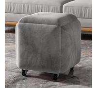 ORICALCHASM Tabouret Ottoman gigogne 5 en 1, Tabouret de canapé empilable, Repose-Pieds Cube, Banc Ottoman carré en Tissu technologique avec roulettes, for Salon, Salle à Manger(Grey)