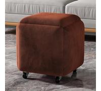 ORICALCHASM Tabouret Ottoman gigogne 5 en 1, Tabouret de canapé empilable, Repose-Pieds Cube, Banc Ottoman carré en Tissu technologique avec roulettes, for Salon, Salle à Manger(Brown)