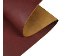 ORICALCHASM Tissu en cuir véritable, cuir de vachette pleine fleur, pièces prédécoupées multicolores, plusieurs tailles 1,8-2 mm for le bricolage(Red,30cm x 120cm)