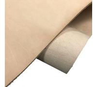 ORICALCHASM Tissu en cuir véritable de vachette tanné végétal 3,2-3,5 mm couleur naturelle plusieurs tailles for bricolage(45x60cm)