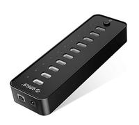ORICO 10 Ports Hub USB 2.0 avec Interrupteur et Alimentation 36W (12V 3A), 480Mbps Data Hub pour PC de Bureau Ordinateur MacBook iMac, Inclure Câble, Adaptateur und Cordon d'alimentation