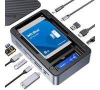 ORICO 12 en 1 Station d'accueil USB-C, M.2 SSD & HDD Festplatten Dockingstation,NVME Gehäuse Festplattengehäuse pour M.2 NVMe/SATA et SATA 2,5"/3,5", 10 Gbps USB, HDMI D35M2-V1