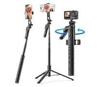 ORICO 175cm Trépied pour Smartphone/iPhone, Perche a Selfie avec Télécommande Détachable, Support Inclinable à 360°, Perche Télescopique en Aluminium pour Selfies de Groupe et Vlogging