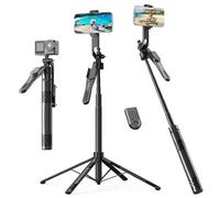 ORICO 185cm Trépied 4 Pieds Smartphone Perche Selfie Alu 360° | Télécommande Sans Fil et Base 4 Pieds Stable, pour iPhone, Android, Caméras et GoPro