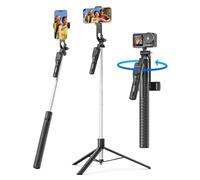 ORICO 190cm Trépied pour Smartphone, Perche a Selfie, Support Téléphone Rotatif avec Télécommande, pour Les Selfies de Groupe et Les Prises de Vue Plongeantes, Compatible avec iPhone et Android