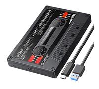 ORICO 2,5'' Boîtier Disque Dur USB3.1 vers SATA,Tape-Retro Adaptateur de Disque Dur pour Disque Dur SSD de 7/9,5 mm,Supporte UASP et Une capacité jusqu'à 6TB,Noir（2580C3-V1-BK）