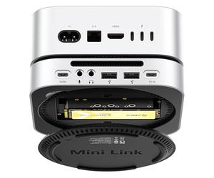 ORICO 40Gbps MiniLink Docking Station per Mac Mini M4, USB4, Case SSD M.2 NVMe (Fino a 8TB), Con Custodia in Alluminio, 2×USB-A 480Mbps, 3.5mm TRS, Progettato per Mac Mini M4, MacBook e Macs - M45P
