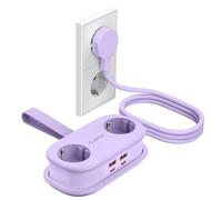 ORICO 65W GaN Prise de Voyage Multiple avec USB-C, 6-en-1 Multiprise Rapide avec 4 Ports USB, Multiprise avec Câble d'Extension Rétractable 1.6m pour MacBook, iPad, Téléphone, Voyage -AP3 Violet
