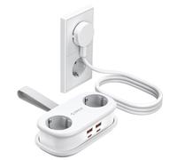 ORICO 65W GaN Prise de Voyage Multiple avec USB-C, 6-en-1 Multiprise Rapide avec 4 Ports USB, Multiprise avec Câble d'Extension Rétractable 1.6m pour MacBook, iPad, Téléphone, Voyage -AP3 Blanc