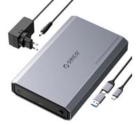 ORICO Aluminium Boîtier Disque Dur 3,5 USB-C 3.2 Gen 2 6Gbps Externe HDD Boitier pour 3,5/2,5 Pouces SATA HDD SSD jusqu'à 20 to, Câble USB C/A 2 en 1, Adaptateur 12 V 2 A Inclus (DD35C3)