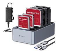 ORICO Aluminium Clone 5 Baies Dock pour Disque Dur, USB C Stations d'accueil pour Disque Dur pour SATA de 2,5/3,5" SSD/HDD jusqu'à 20 to, Clonage Hors Ligne Dock (6656C3-C)