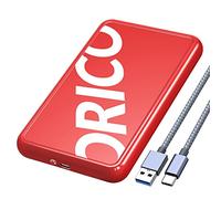 ORICO Boitier Disque Dur 2.5, 6Gbps USB C 3.1 Gen 1 Boitier Externe Disque pour SATA HDD et SSD de 2,5'' et 7/9.5 mm jusqu'à 8 to, accélération UASP, sans Outils(Rouge)