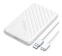 ORICO Boitier Disque Dur 2.5'', USB 3.0 Boitier Externe Disque 5Gbps pour SATA HDD et SSD de 2,5'' et 7/9.5 mm, accélération UASP, Trim, sans Outils(Blanc)