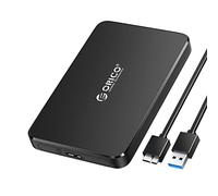 ORICO Boitier Disque Dur 2.5, USB 3.0 Boitier Externe pour 2.5'' SATA III II I 7/9.5 mm HDD/SSD, Support UASP, sans Outils, Boitier SATA Disque Dur avec Câbles USB.(2588U3, Noir)
