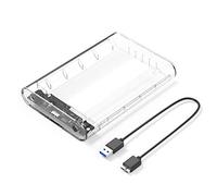 ORICO Boîtier Externe pour Disque Dur 3,5 Pouces USB 3.0 vers SATA, boîtier HDD sans Outil avec UASP et Adaptateur Secteur 12 V, jusqu'à 20 to pour PS5/Xbox/PC/Mac, Plug and Play (Transparent 3139U3)