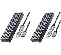 ORICO Boîtier M.2 SSD NVMe USB 3.2 Gen 2 10 Gbps Adaptateur USB3.2/ USB3.1 Gen2 USB-C Boîtier Disque Dur pour M.2 PCIe NVME M-Key 2230/2242/2260/2280 SSD, avec UASP - M2PV (Lot de 2)