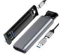 ORICO Boîtier SSD M.2 NVMe 10Gbps USB3.2 Gen2 ,Aluminium, sans Outil, Dissipateur Thermique, Adaptateur M2 USB pour SSD PCIe NVMe M-Key 2230/ 2242/ 2260/ 2280, avec UASP, Trim- AM2G2