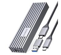 ORICO Boîtier SSD M.2 NVMe Adaptateur, USB3.2 Gen2 10Gbps pour Lecteur M2 PCIe NVMe M-Key/M+B Key SSD 2230/2242/2260/2280, Aluminium Boîtier Disque Dur avec Gilet de Refroidissement, UASP -M232