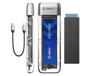 ORICO Boîtier SSD M.2 NVMe USB 3.2 Type-C 10 Gbit/s sans outil, supportant les SSD 2230/2242/2260/2280 jusqu'à 4 To