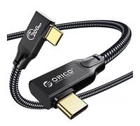ORICO Câble USB C 20 Gbps USB 3.2 Gen2X2 Câble de données USB C vers USB C 100 W Prise en charge de 4K@60Hz, compatible ordinateur portable, téléphone portable, stations d'accueil, Angle Droit, 1m