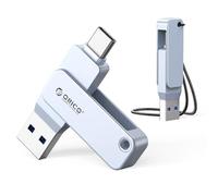ORICO Clé USB 128 Go (Type C & USB-A), USB 3.2 Gen 1, Mini Pendrive Portable, Vitesse Lecture 150 Mo/s - pour iPhone 15/16/17, Android, Tablettes, Mac, Windows, Plug and Play- Bleu - EB05
