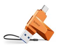 ORICO Clé USB 128 Go USB 3.2 OTG, Jusqu'à 150 Mo/s, 2-en-1, Type C, Métal, Compatible iPhone 17/16/15, Smartphones et Tablettes Android, Mac, Ordinateurs Portables et PC, Orange, CB05