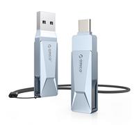 ORICO Cle USB 256 Go avec OTG, 150 Mo/s, Type-C et USB-A, Bleu, CB05 | 2-en-1, Métal, Plug & Play, Compatible avec iPhone 17/16/15, Smartphones/Tablettes/Ordinateurs Portables/PC Android