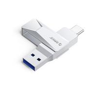 ORICO Clé USB 256 Go USB 3.2 OTG jusqu'à 150 Mo/s 2 en 1 type C Flash Drive métal pour iPhone 17/16/15/smartphone Android/tablette/Mac/ordinateur portable/PC, argent, CB05